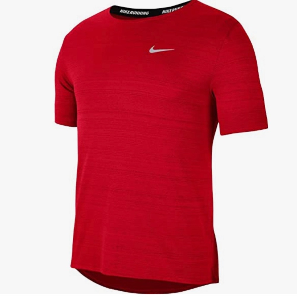 Nike Men’s Dri-FIT Short Sleeve Running Top Red- Small